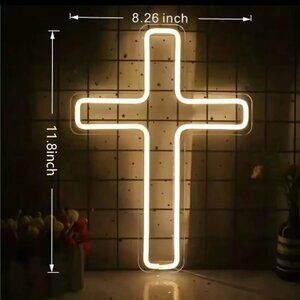 Wall Decor | Vibrant Neon Led Cross Sign | Poshmark